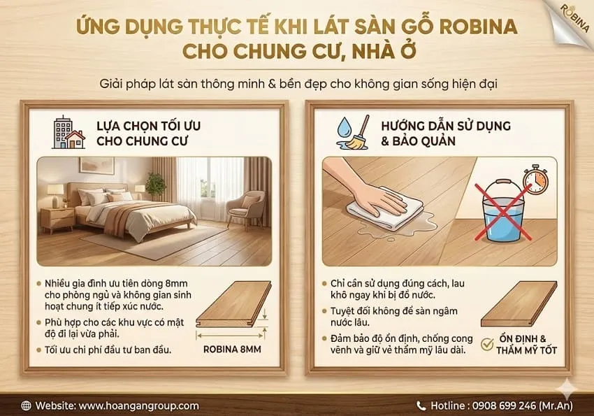 Ứng Dụng Thực Tế Khi Lát Sàn Gỗ Robina Cho Chung Cư, Nhà Ở