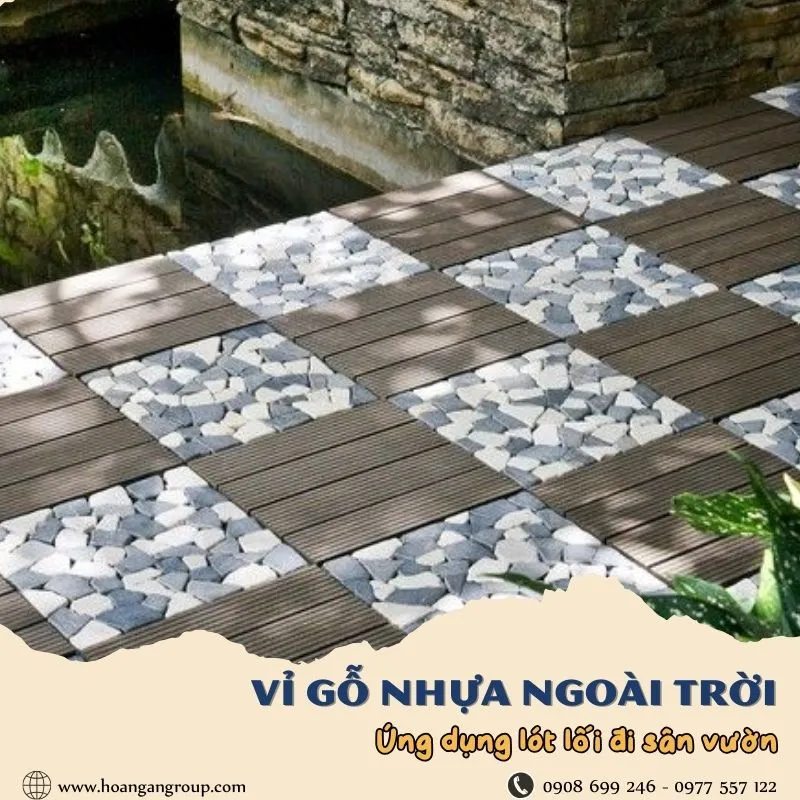Vỉ Gỗ Nhựa Ngoài Trời Ứng Dụng Lót Lối Đi Sân Vườn