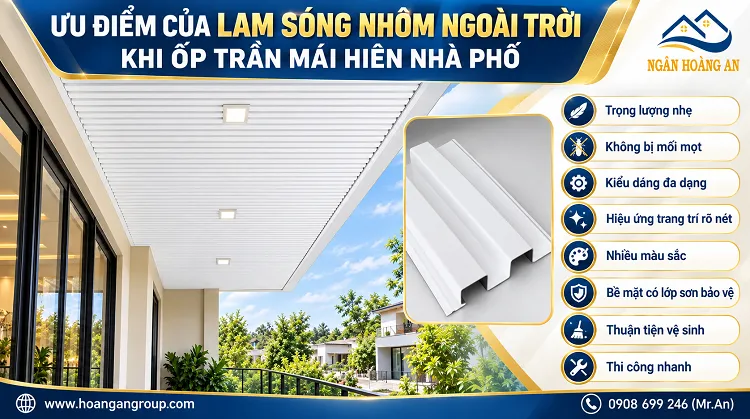 Ưu Điểm Của Lam Sóng Nhôm Ngoài Trời Khi Ốp Trần Mái Hiên Nhà Phố Ưu Điểm Của Lam Sóng Nhôm Ngoài Trời Khi Ốp Trần Mái Hiên Nhà Phố