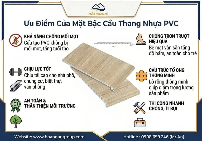 Ưu Điểm Của Mặt Bậc Cầu Thang Nhựa PVC