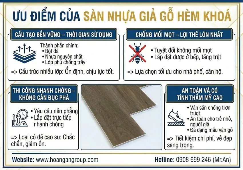Ưu Điểm Của Sàn Nhựa Giả Gỗ Hèm Khoá