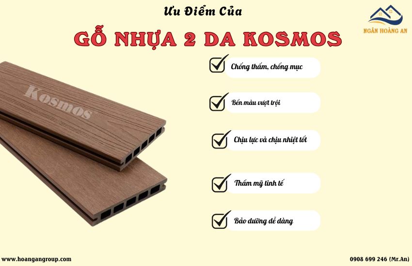 Các Ưu Điểm Của Gỗ Nhựa 2 Da Ngoài Trời Kosmos