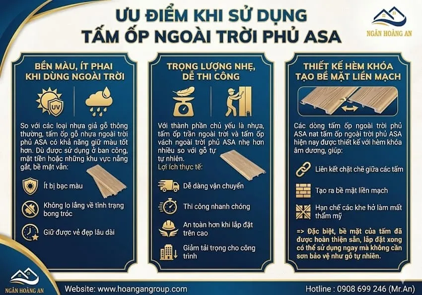 Ưu Điểm Khi Sử Dụng Tấm Ốp Ngoài Trời Phủ ASA