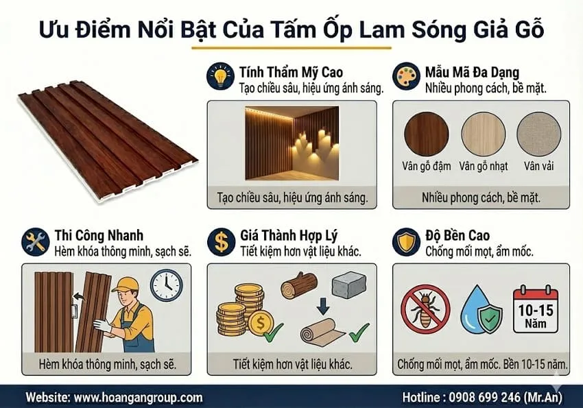Ưu Điểm Nổi Bật Của Tấm Ốp Lam Sóng Giả Gỗ Ưu Điểm Nổi Bật Của Tấm Ốp Lam Sóng Giả Gỗ