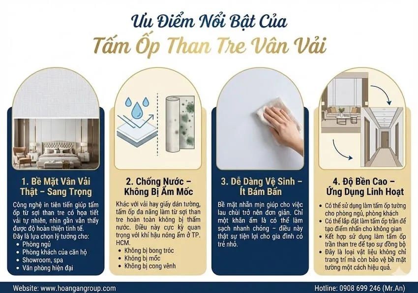 Ưu Điểm Nổi Bật Của Tấm Ốp Than Tre Vân Vải