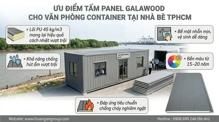 Ưu Điểm Tấm Panel Galawood Cho Văn Phòng Container Tại Nhà Bè TPHCM