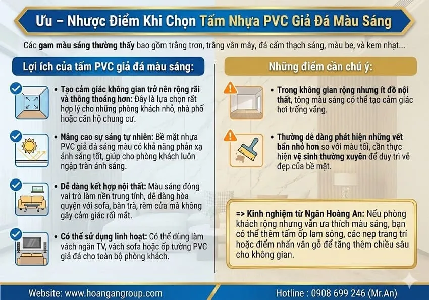 Ưu – Nhược Điểm Khi Chọn Tấm Nhựa PVC Giả Đá Màu Sáng Ưu – Nhược Điểm Khi Chọn Tấm Nhựa PVC Giả Đá Màu Sáng