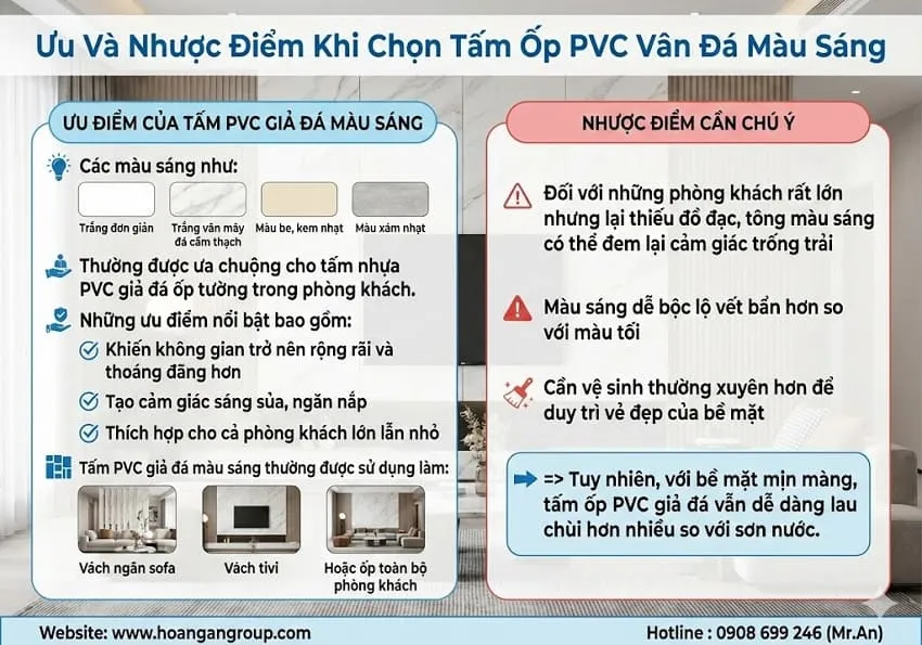 Ưu Và Nhược Điểm Khi Chọn Tấm Ốp PVC Vân Đá Màu Sáng Ưu Và Nhược Điểm Khi Chọn Tấm Ốp PVC Vân Đá Màu Sáng