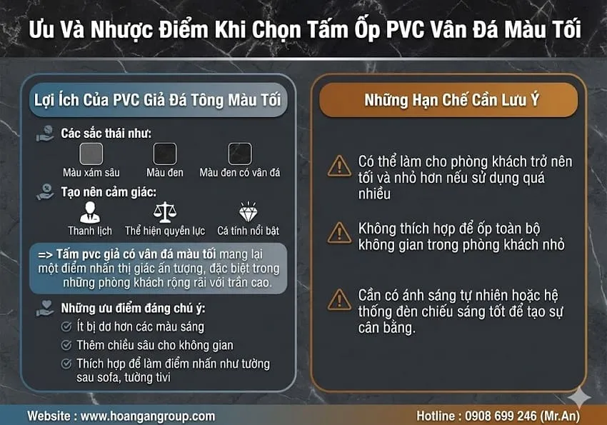Ưu Và Nhược Điểm Khi Chọn Tấm Ốp PVC Vân Đá Màu Tối Ưu Và Nhược Điểm Khi Chọn Tấm Ốp PVC Vân Đá Màu Tối
