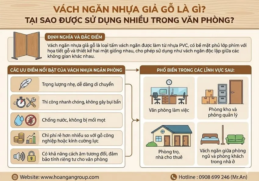 Vách Ngăn Nhựa Giả Gỗ Là Gì? Tại Sao Được Sử Dụng Nhiều Trong Văn Phòng