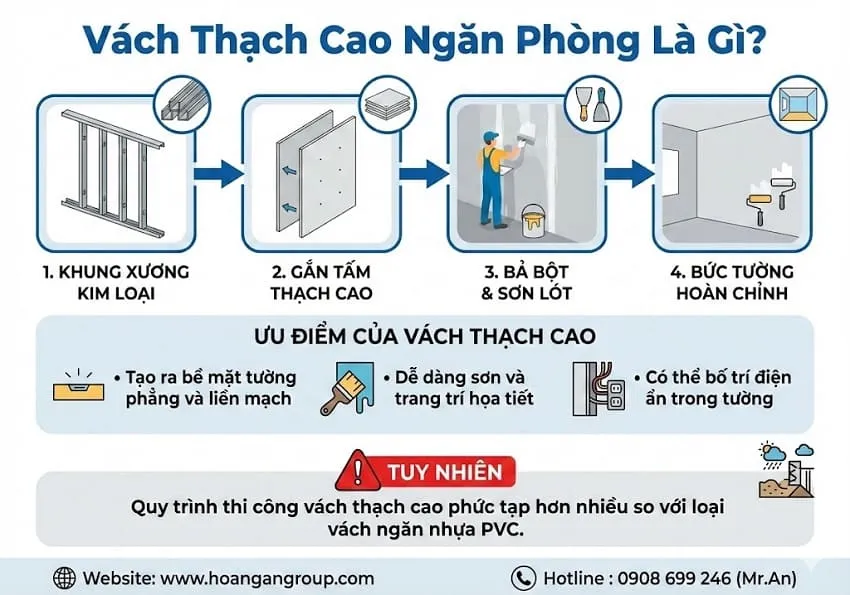 Vách Thạch Cao Ngăn Phòng Là Gì?