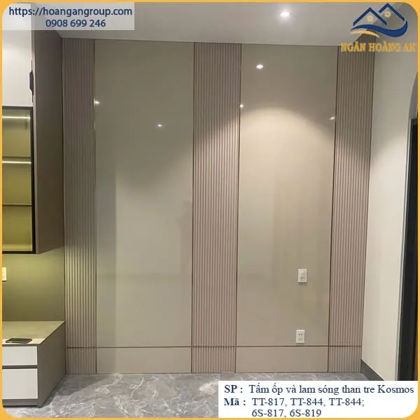 Ốp Vách Phòng Ngủ Bằng Tấm Ốp Than Tre Kosmos Tại Long Thành Đồng Nai
