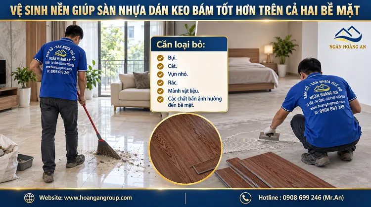 Vệ Sinh Nền Giúp Sàn Nhựa Dán Keo Bám Tốt Hơn Trên Cả Hai Bề Mặt Vệ Sinh Nền Giúp Sàn Nhựa Dán Keo Bám Tốt Hơn Trên Cả Hai Bề Mặt