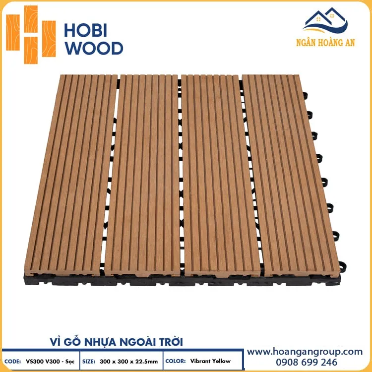 Vỉ Gỗ Nhựa Lót Ban Công Ngoài Trời Vân Sọc Hobiwood Vibrant Yellow Vỉ Gỗ Nhựa Lót Ban Công Ngoài Trời Vân Sọc Hobiwood Vibrant Yellow