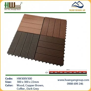 Vỉ gỗ nhựa lót sân vườn ngoài trời Hwood HW300V300