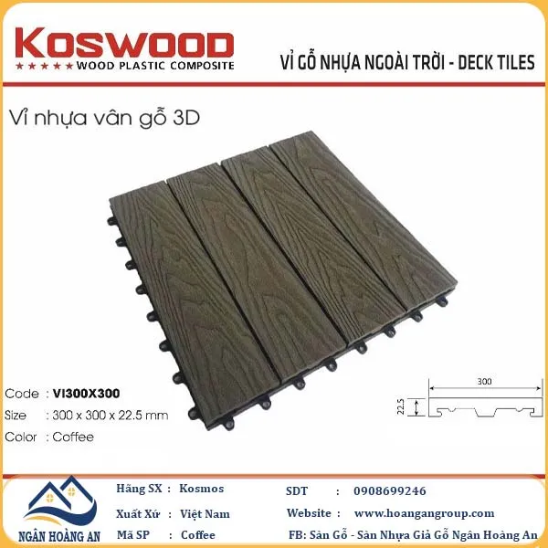 Vỉ Gỗ Nhựa Ngoài Trời Kosmos