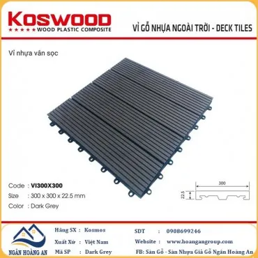 Vỉ Gỗ Nhựa Ngoài Trời Kosmos Vân Sọc Dark Grey
