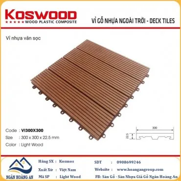 Vỉ Gỗ Nhựa Ngoài Trời Kosmos Vân Sọc Light Wood