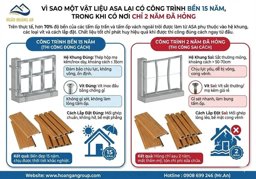 Vì Sao Một Vật Liệu ASA Lại Có Công Trình Bền 15 Năm, Trong Khi Có Nơi Chỉ 2 Năm Đã Hỏng