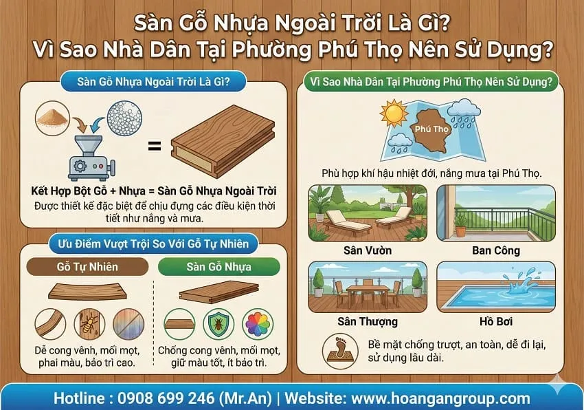 Sàn Gỗ Nhựa Ngoài Trời Là Gì? Vì Sao Nhà Dân Tại Phường Phú Thọ Nên Sử Dụng? Sàn Gỗ Nhựa Ngoài Trời Là Gì? Vì Sao Nhà Dân Tại Phường Phú Thọ Nên Sử Dụng?