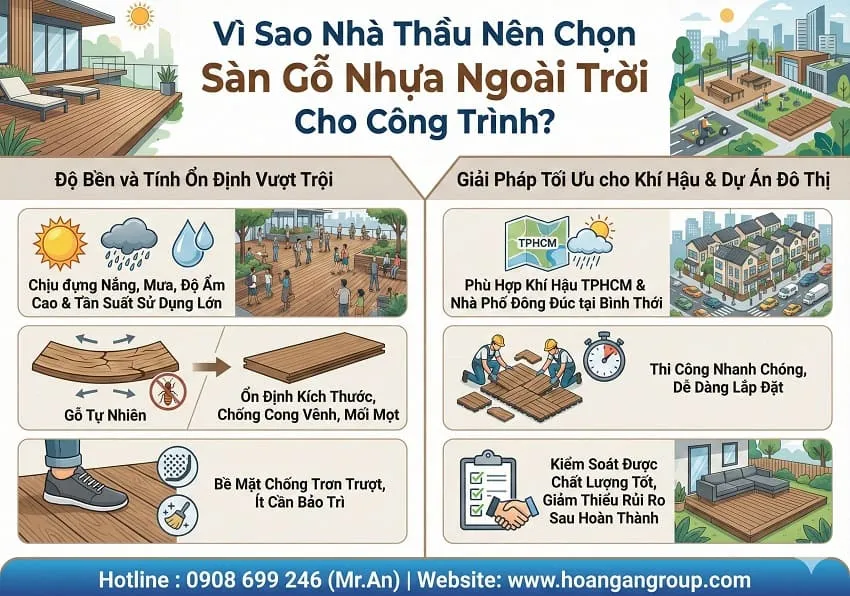 Vì Sao Nhà Thầu Nên Chọn Sàn Gỗ Nhựa Ngoài Trời Cho Công Trình? Vì Sao Nhà Thầu Nên Chọn Sàn Gỗ Nhựa Ngoài Trời Cho Công Trình?