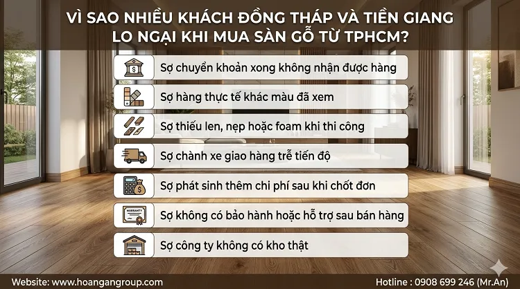 Vì Sao Nhiều Khách Đồng Tháp Và Tiền Giang Lo Ngại Khi Mua Sàn Gỗ Từ TPHCM?