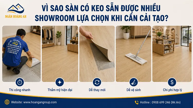 Vì Sao Sàn Có Keo Sẵn Được Nhiều Showroom Lựa Chọn Khi Cần Cải Tạo?