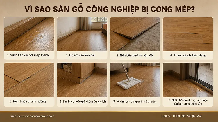 Vì Sao Sàn Gỗ Công Nghiệp Bị Cong Mép? Vì Sao Sàn Gỗ Công Nghiệp Bị Cong Mép?