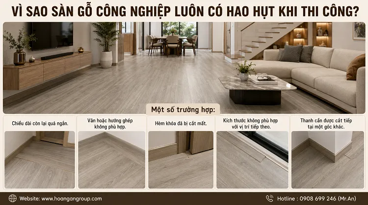 Vì Sao Sàn Gỗ Công Nghiệp Luôn Có Hao Hụt Khi Thi Công?