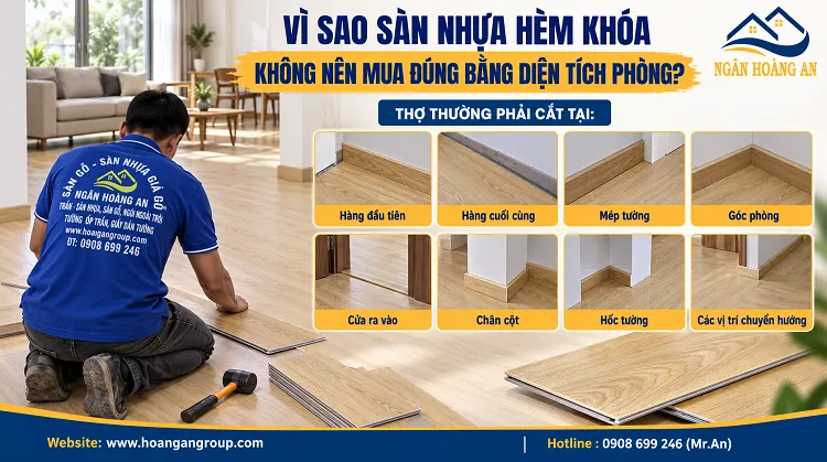 Vì Sao Sàn Nhựa Hèm Khóa Không Nên Mua Đúng Bằng Diện Tích Phòng?